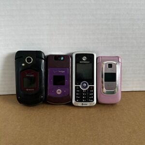 Motorola Nokia Kyocera Cell Phone Lot Unisex OS Mixed Fair Y2K Retro UNTESTED